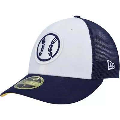 MLB White/Navy Milwaukee Brewers 2023 On-Field Batting Practice Low 59FIFTY Fitted Hat