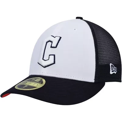 MLB White/Navy Cleveland Guardians 2023 On-Field Batting Practice Low 59FIFTY Fitted Hat