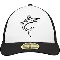 MLB Black/White Miami Marlins 2023 On-Field Batting Practice Low 59FIFTY Fitted Hat