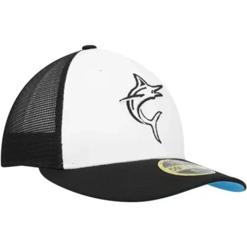 MLB Black/White Miami Marlins 2023 On-Field Batting Practice Low 59FIFTY Fitted Hat