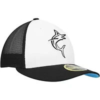 MLB Black/White Miami Marlins 2023 On-Field Batting Practice Low 59FIFTY Fitted Hat
