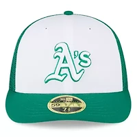 Oakland Athletics MLB White/Green 2023 On-Field Batting Practice Low 59FIFTY Fitted Hat