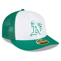 Oakland Athletics MLB White/Green 2023 On-Field Batting Practice Low 59FIFTY Fitted Hat