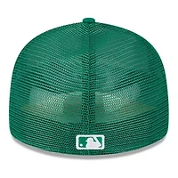 Oakland Athletics MLB White/Green 2023 On-Field Batting Practice Low 59FIFTY Fitted Hat