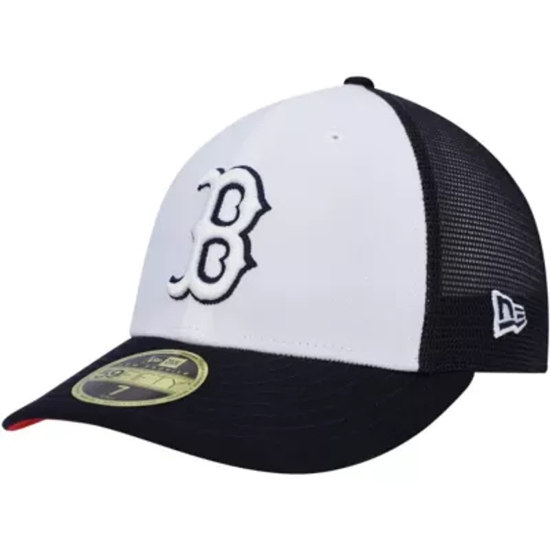 Boston Red Sox MLB White/Navy 2023 On-Field Batting Practice Low 59FIFTY Fitted Hat