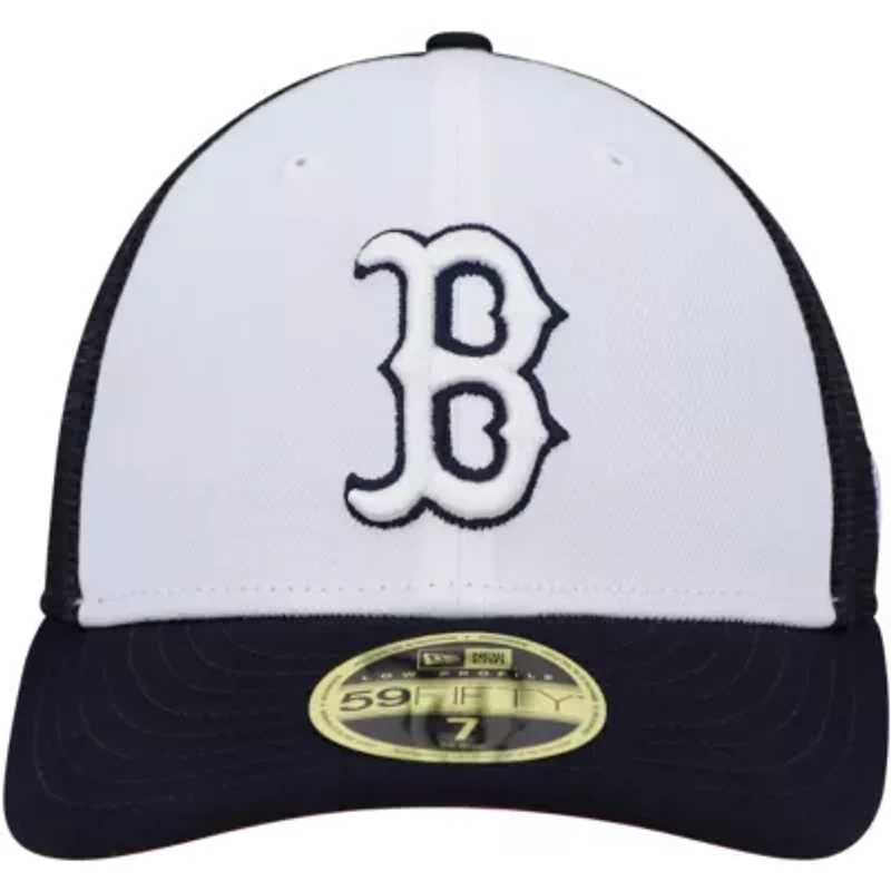 Boston Red Sox MLB White/Navy 2023 On-Field Batting Practice Low 59FIFTY Fitted Hat