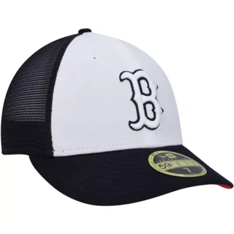 Boston Red Sox MLB White/Navy 2023 On-Field Batting Practice Low 59FIFTY Fitted Hat