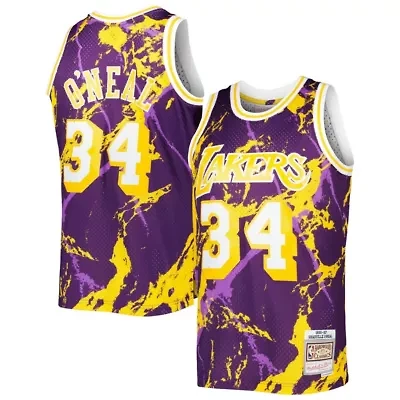 NBA Shaquille O'Neal Los Angeles Lakers 1996/97 Hardwood Classics Marble Swingman Jersey
