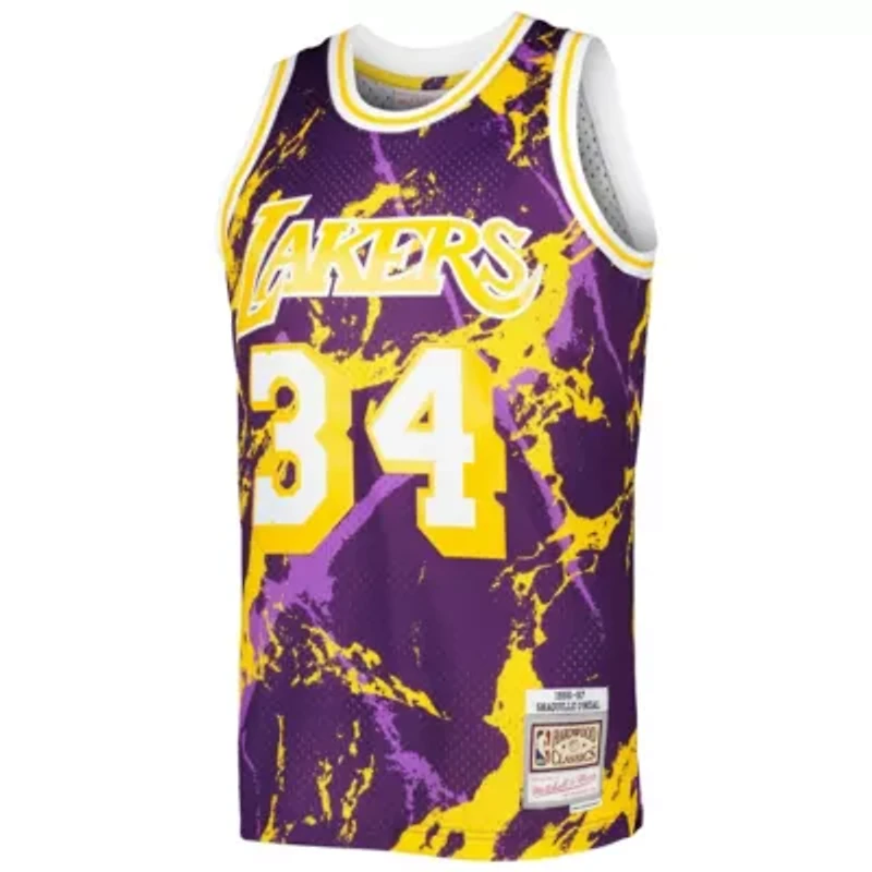 NBA Shaquille O'Neal Los Angeles Lakers 1996/97 Hardwood Classics Marble Swingman Jersey