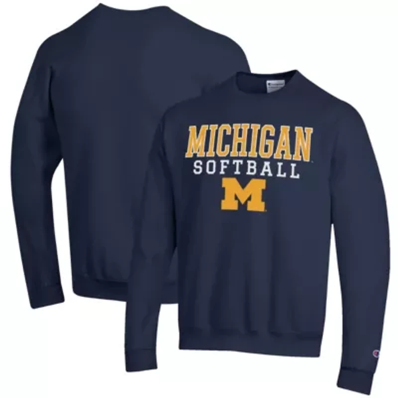 NCAA Michigan Wolverines Softball Stack Pullover Crewneck Sweatshirt