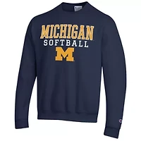 NCAA Michigan Wolverines Softball Stack Pullover Crewneck Sweatshirt