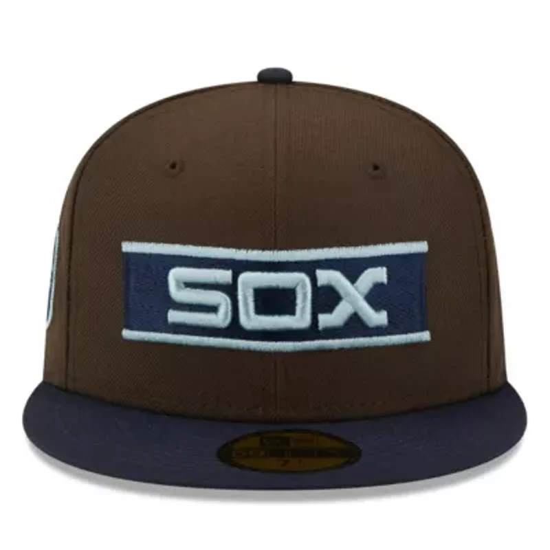 Chicago White Sox MLB Brown/Navy Comiskey Park 75th Anniversary Walnut 9FIFTY Fitted Hat