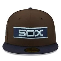 Chicago White Sox MLB Brown/Navy Comiskey Park 75th Anniversary Walnut 9FIFTY Fitted Hat