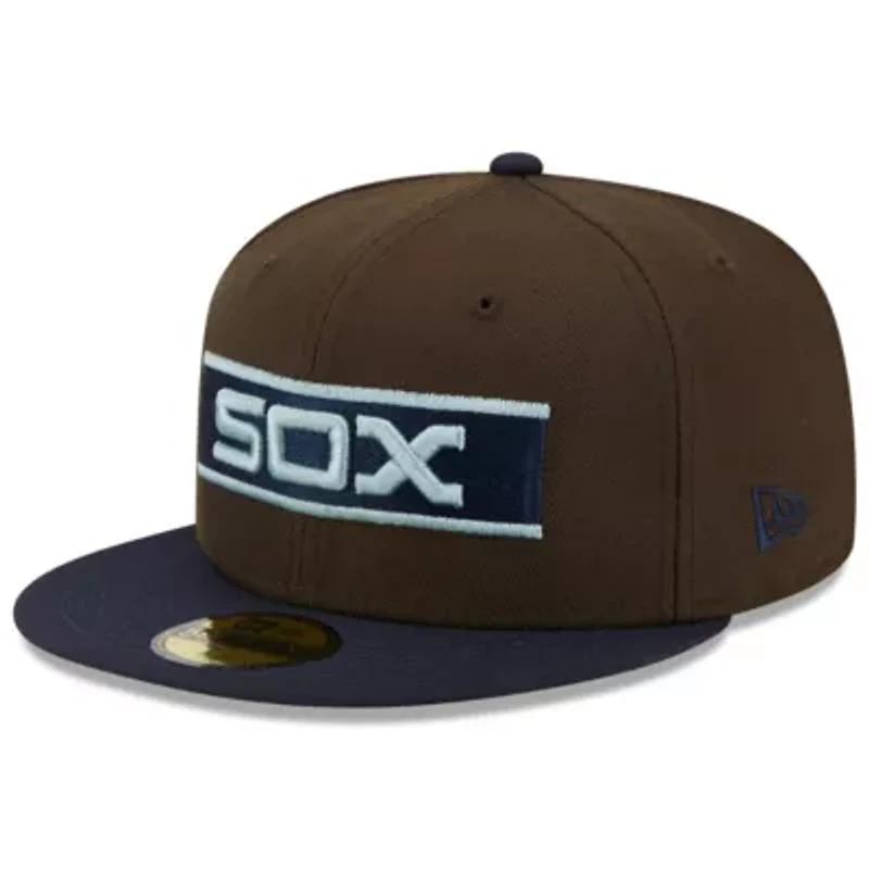 Chicago White Sox MLB Brown/Navy Comiskey Park 75th Anniversary Walnut 9FIFTY Fitted Hat