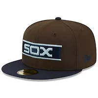 Chicago White Sox MLB Brown/Navy Comiskey Park 75th Anniversary Walnut 9FIFTY Fitted Hat