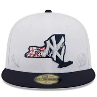 MLB White/Navy New York Yankees State 59FIFTY Fitted Hat