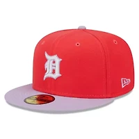 MLB Red/Lavender Detroit Tigers Spring Color Two-Tone 59FIFTY Fitted Hat