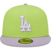 MLB Neon Green/Lavender Los Angeles Dodgers Spring Color Two-Tone 59FIFTY Fitted Hat