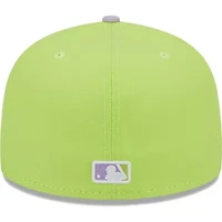 MLB Neon Green/Lavender Los Angeles Dodgers Spring Color Two-Tone 59FIFTY Fitted Hat