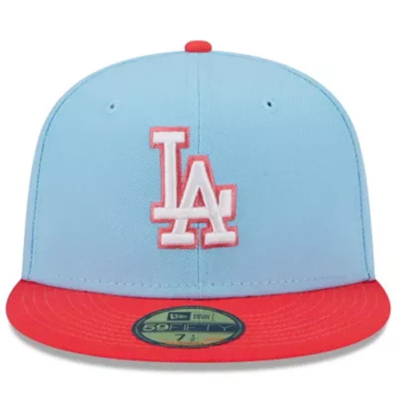 MLB Light Blue/Red Los Angeles Dodgers Spring Color Two-Tone 59FIFTY Fitted Hat