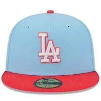 MLB Light Blue/Red Los Angeles Dodgers Spring Color Two-Tone 59FIFTY Fitted Hat