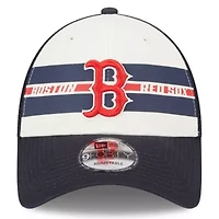 Boston Red Sox MLB White/Navy Boston Sox Team Stripe Trucker 9FORTY Snapback Hat