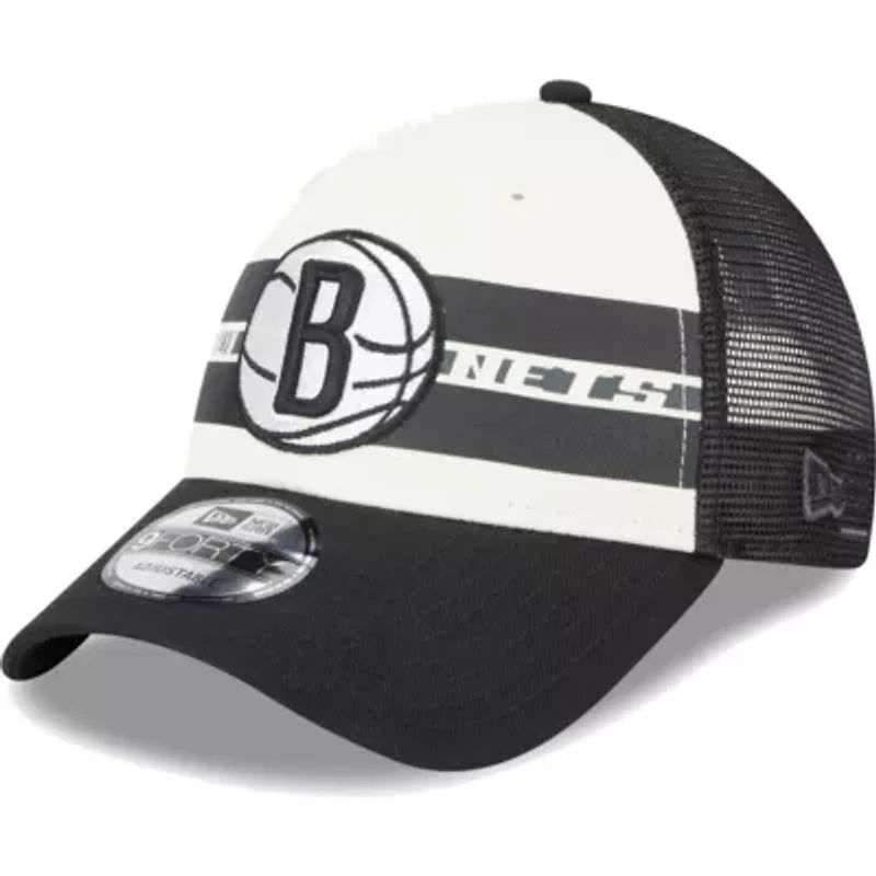 NBA Brooklyn Nets Stripes 9FORTY Trucker Snapback Hat