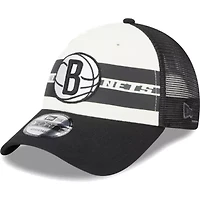 NBA Brooklyn Nets Stripes 9FORTY Trucker Snapback Hat