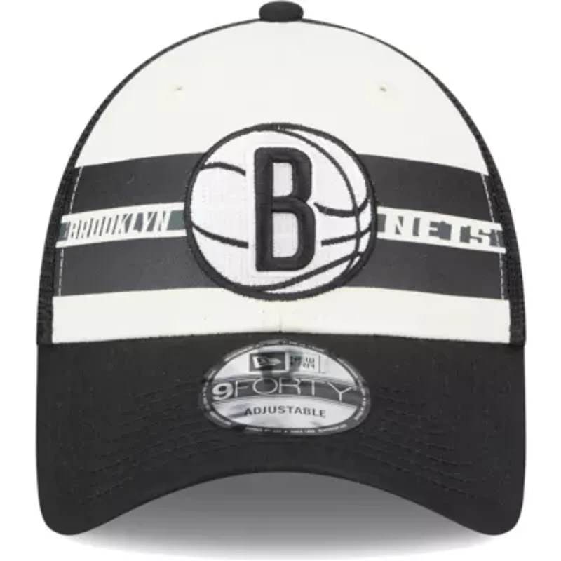 NBA Brooklyn Nets Stripes 9FORTY Trucker Snapback Hat