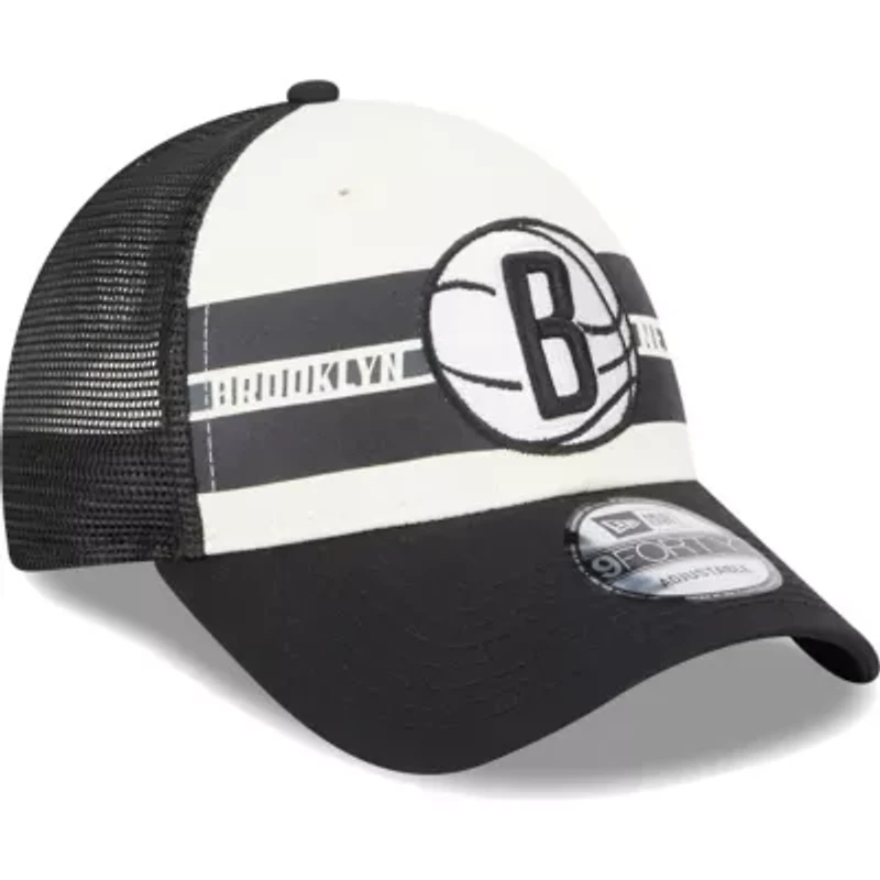 NBA Brooklyn Nets Stripes 9FORTY Trucker Snapback Hat