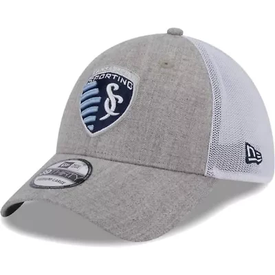 MLS Heather Gray/White Sporting Kansas City 39THIRTY Trucker Flex Hat