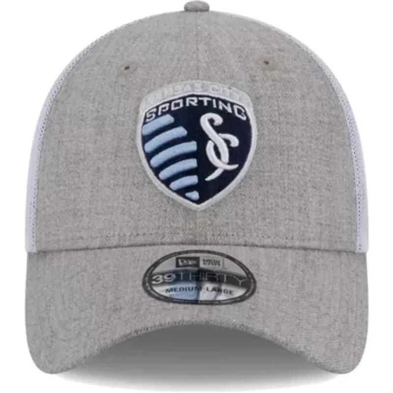 MLS Heather Gray/White Sporting Kansas City 39THIRTY Trucker Flex Hat