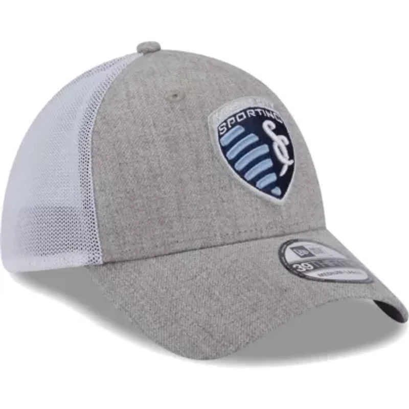 MLS Heather Gray/White Sporting Kansas City 39THIRTY Trucker Flex Hat