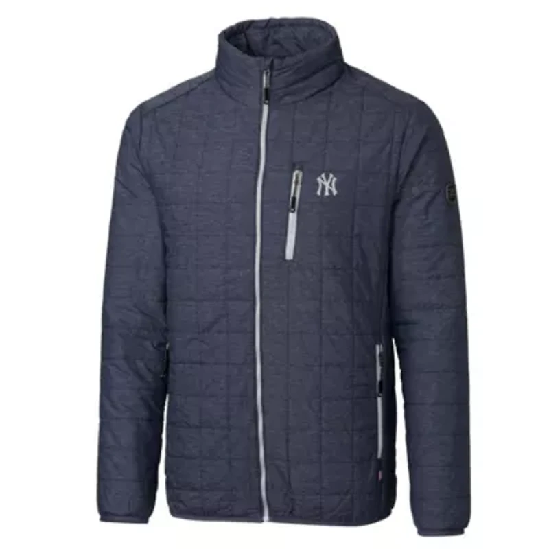 MLB Heathered New York Yankees Big & Tall Rainier Full-Zip Puffer Jacket