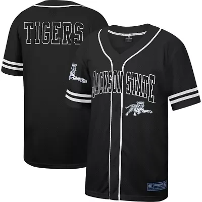 NCAA Jackson State Tigers Free Spirited Mesh Button-Up Baseball Jersey