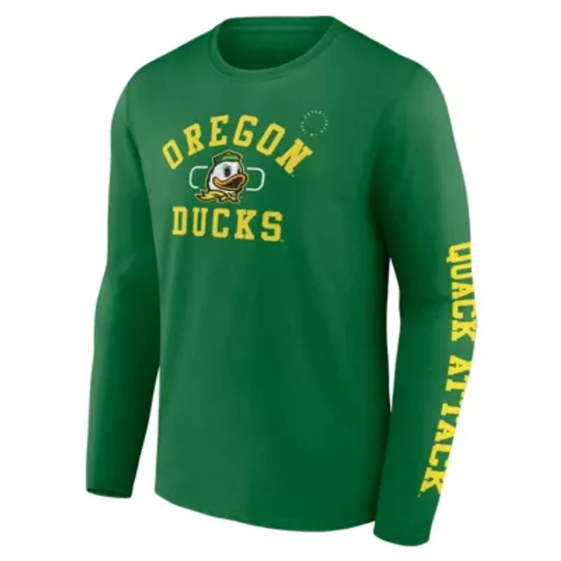 NCAA Fanatics Apple Oregon Ducks Modern Arch 2-Hit Long Sleeve T-Shirt