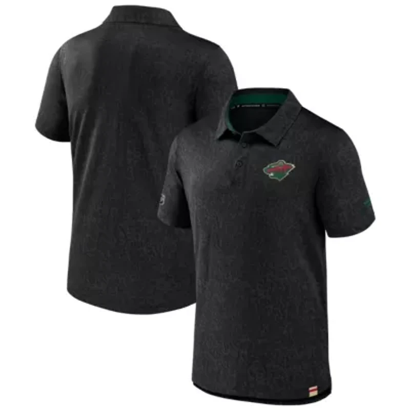 NHL Fanatics Minnesota Wild Authentic Pro Jacquard Polo