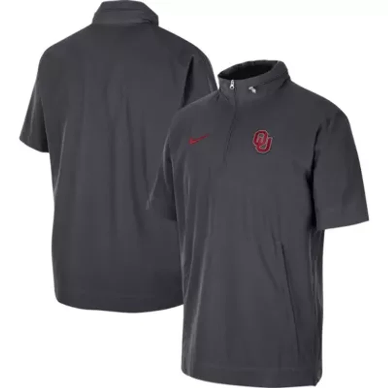 NCAA Nike Oklahoma Sooners Coaches Half-Zip Short Sleeve Jacket