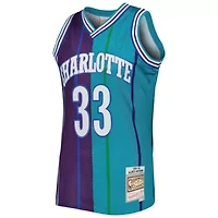 NBA Alonzo Mourning Teal/Purple Charlotte Hornets Hardwood Classics 1992/93 Split Swingman Jersey