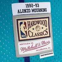 NBA Alonzo Mourning Teal/Purple Charlotte Hornets Hardwood Classics 1992/93 Split Swingman Jersey