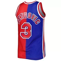 Hardwood Classic Teams Drazen Petrovic Blue/Red New Jersey Nets Classics 1992/93 Split Swingman