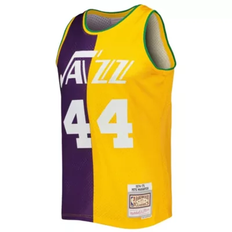 Hardwood Classic Teams Pete Maravich New Orleans Jazz Classics 1974/75 Split Swingman Jersey