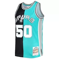 NBA David Robinson Black/Teal San Antonio Spurs Hardwood Classics 1998/99 Split Swingman Jersey