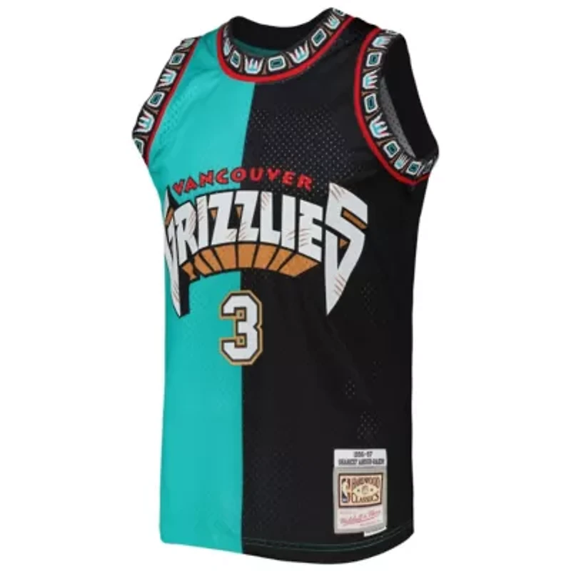 Hardwood Classic Teams Shareef Abdur-Rahim Turquoise/Black Vancouver Grizzlies Classics 1996/97 Split Swingman Jersey