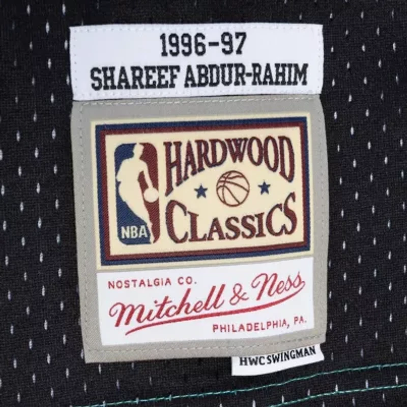 Hardwood Classic Teams Shareef Abdur-Rahim Turquoise/Black Vancouver Grizzlies Classics 1996/97 Split Swingman Jersey