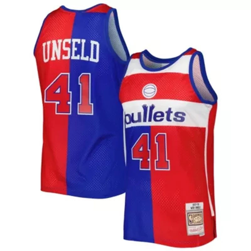 Hardwood Classic Teams Wes Unseld Blue/Red Washington Bullets Classics 1977/78 Split Swingman Jersey