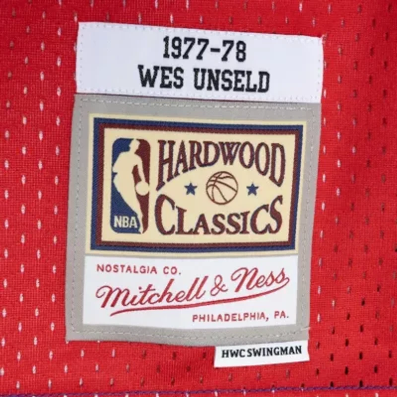 Hardwood Classic Teams Wes Unseld Blue/Red Washington Bullets Classics 1977/78 Split Swingman Jersey