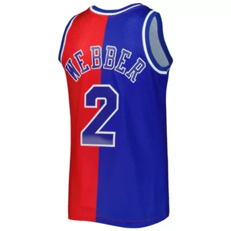 Hardwood Classic Teams Chris Webber Blue/Red Washington Bullets Classics 1994/95 Split Swingman Jersey