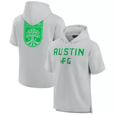 MLS Unisex Fanatics Austin FC Elements Super Soft Fleece Short Sleeve Pullover Hoodie
