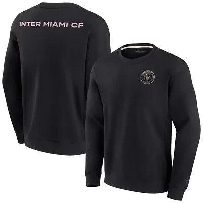 MLS Unisex Fanatics Inter Miami CF Super Soft Pullover Crew Sweatshirt